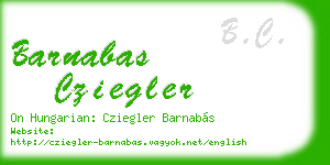 barnabas cziegler business card